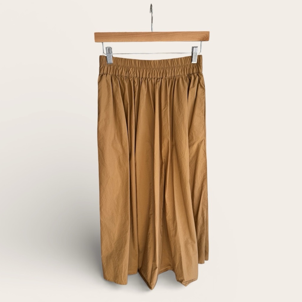 A New Day XS Camel Elastic Waist Midi Skirt Minimalist - Picture 2 of 6